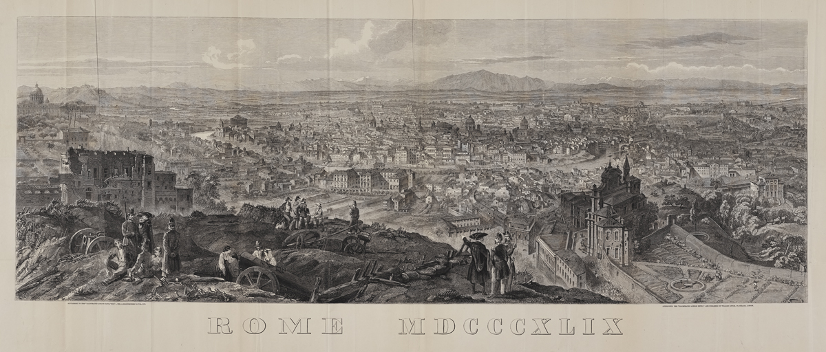 Panoramic view of Rome from The Illustrated London News, Vol. 16 (Jan. to June 1850) 