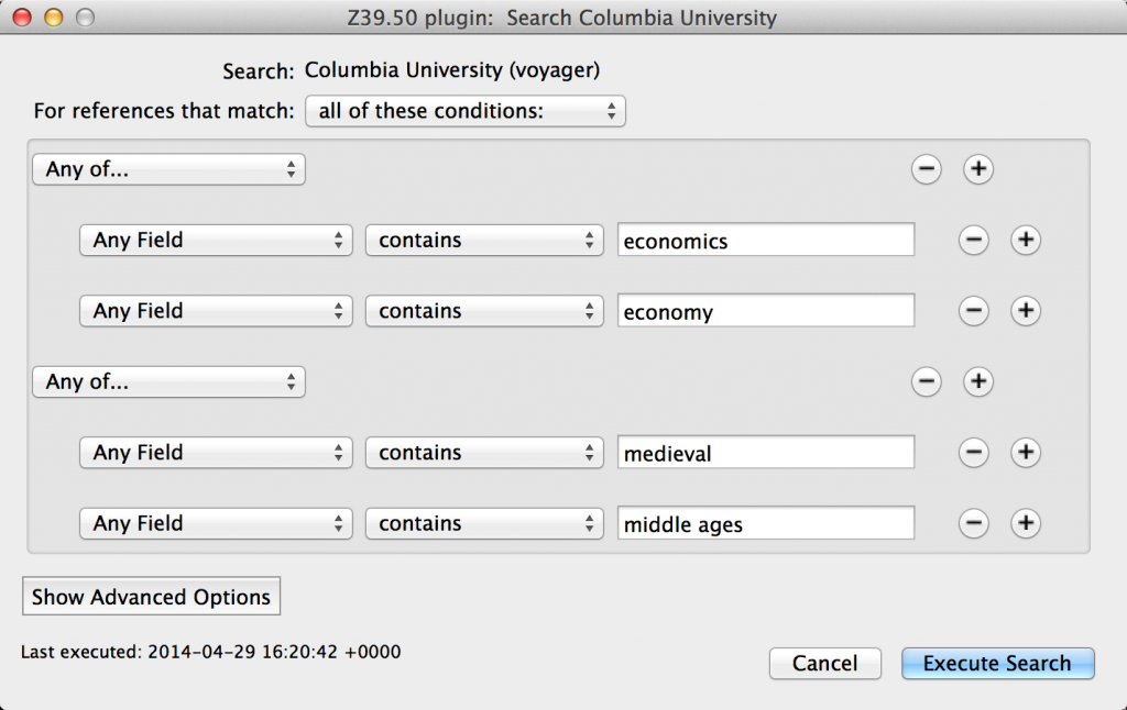 Z39.50 Advanced Search