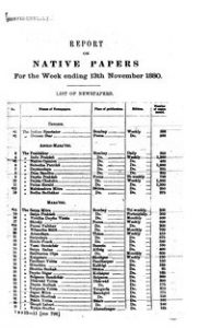 Report on Native Papers