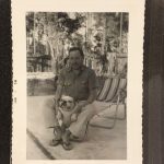 Tennessee Williams and one of his pet bulldogs