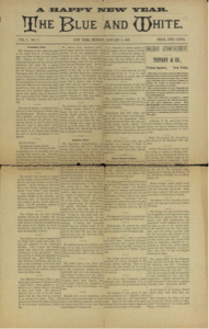 The Blue and White front page 1 January 1891 issue