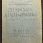 A blue-paper wrapper with penciled dust-jacket info, for Chanson sentimentale